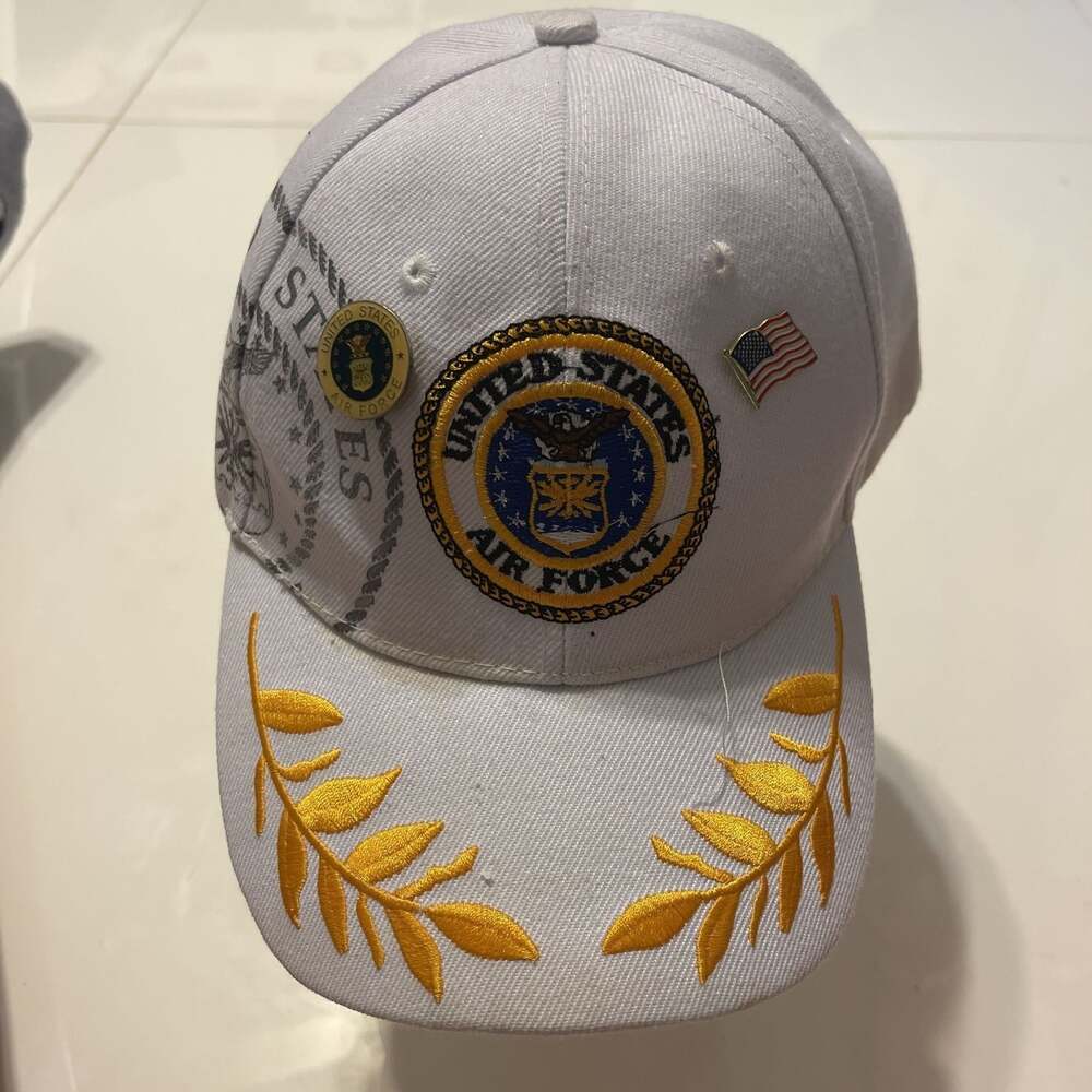 US Air Force Baseball Cap with Patches & Embroidered Brim